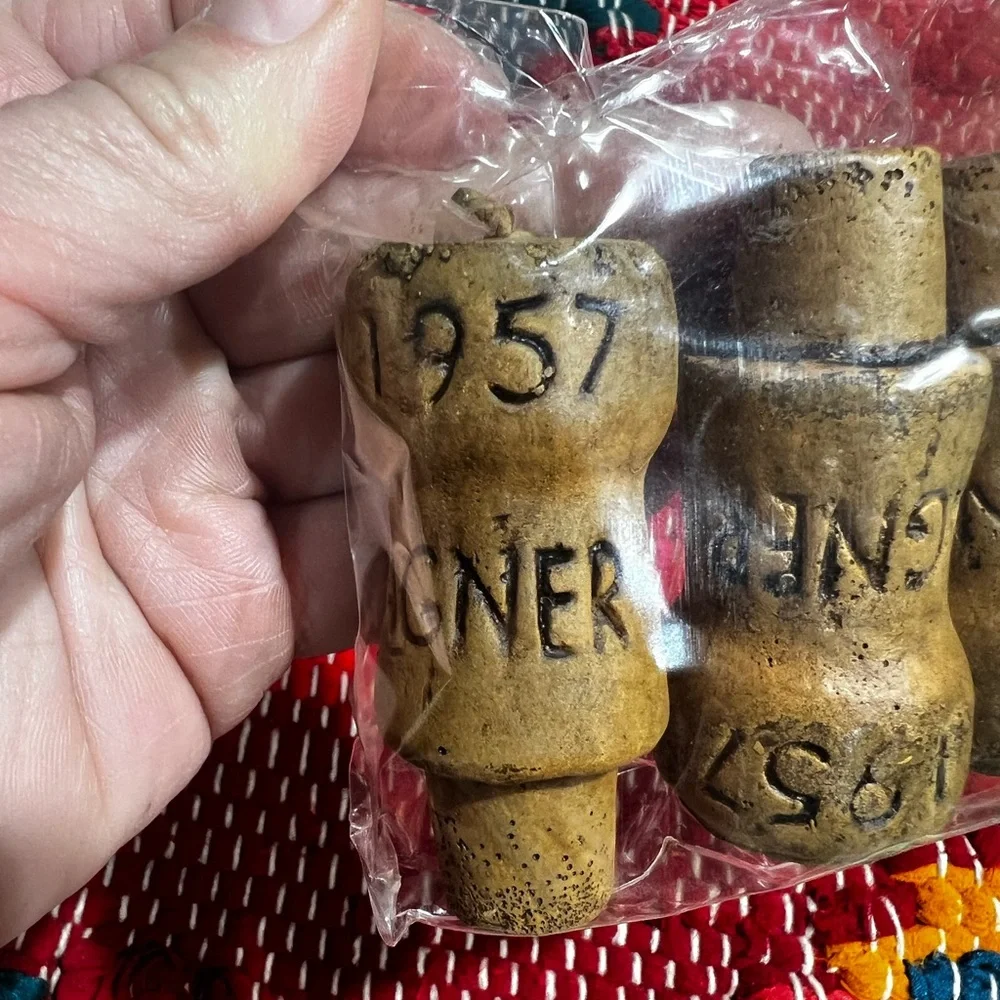 Champagne Bottle Cork Candles — Set of 4 — NWT
